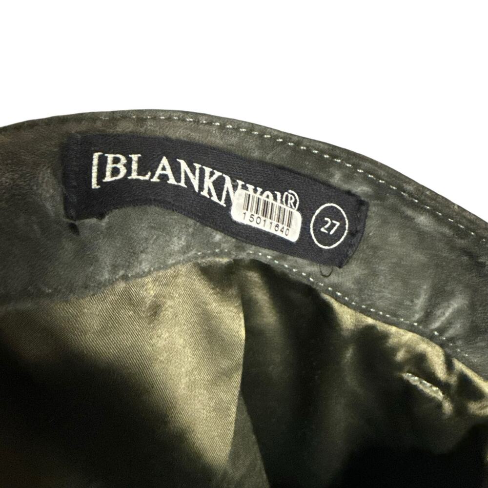 BlankNYC Hunter Green Retro Suede Leather Front Slit Pencil Midi Skirt Size 27 - Picture 14 of 16